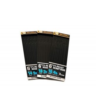Guru 6" F1 Pellet Pole Rig – Bas de Ligne Monté de 15,24cm avec Hameçon à Palette