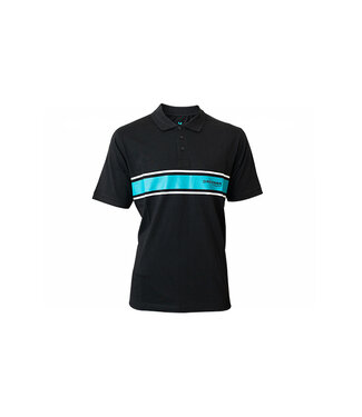 Drennan DR Polo Shirt Aqua Stripe – Sportieve Polo in Zwart-Aqua Uitvoering