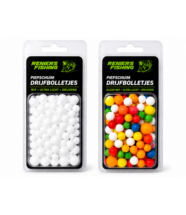 Reniers Fishing Boules Flottantes en Polystyrène – boules flottantes truite en blanc ou coloré pour montages et appâts truite