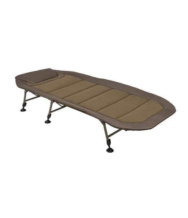Fox Voyager Bed – Bedchair Carpe avec Matelas Fleece, Soutien Lombaire, 6 Pieds Réglables et Pliage Compact