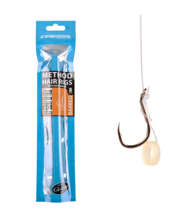 Cresta Method Hair Rig Bait Band Barbed (8 pcs)