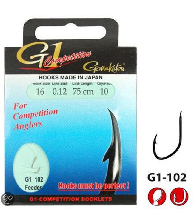Gamakatsu Unterleinen G1-Competition Feeder Haak G1-102 - 100cm (10 pcs)
