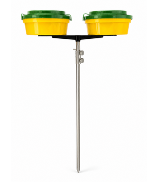 Reniers Fishing Dubbele Aasbak Set met RVS Bankstick