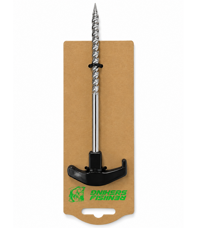 Reniers Fishing Heavy Duty RVS Tent Peg 20cm – Sterke Haring met T-Greep voor Bivvy, Tent en Paraplu