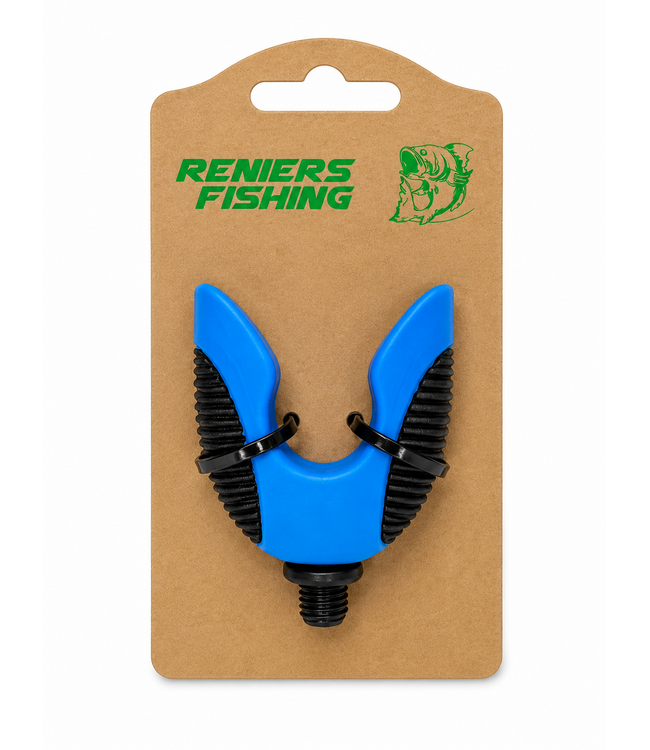 Reniers Fishing Soft Grip V Rod Rest Bleu/Noir – support de canne en V avec Soft Grip et côtés hauts pour feeder, truite, carpe et pêche allround