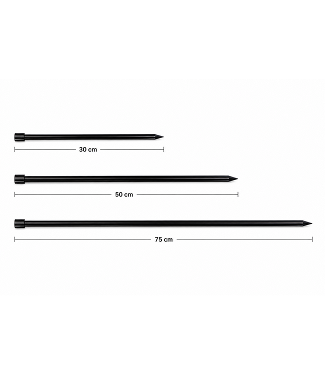 Reniers Fishing Aluminium Bankstick Sharp Point – Lichtgewicht Bankstick met Scherpe Grondpunt – 30cm, 50cm of 75cm