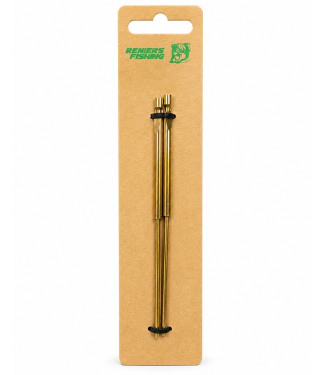 Reniers Fishing Set Brass Double Disgorger & Needle 13cm – 2 Dubbele Messing Onthakers met Metalen Naald voor Voorn, Brasem en Witvis