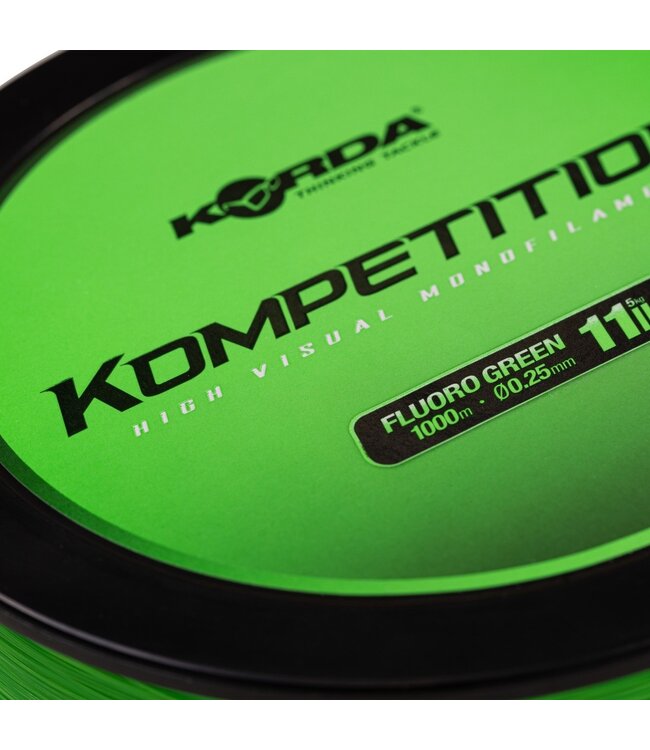Korda Kompetition Mono - Fluogroene Hoofdlijn voor Karpervissen