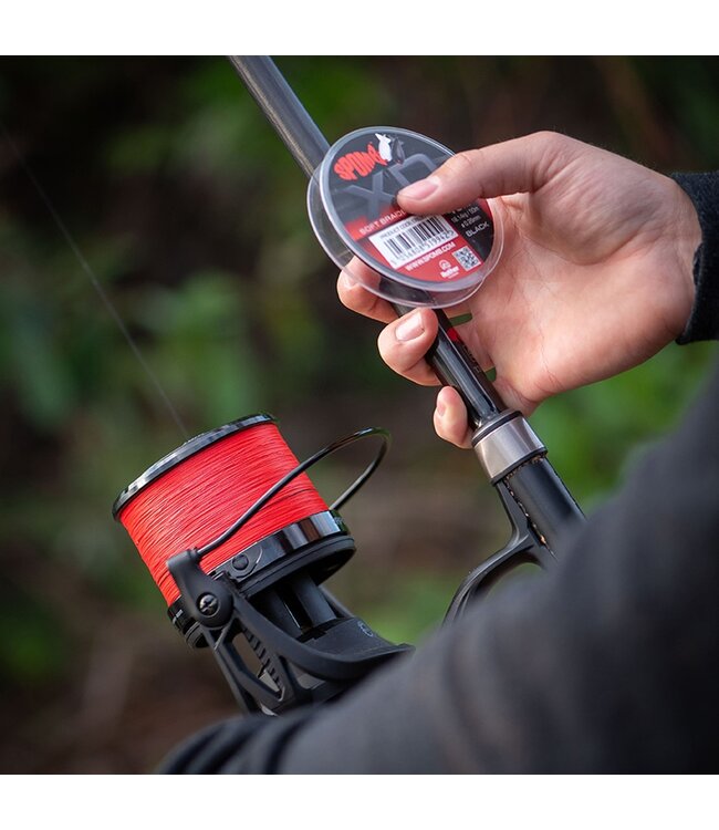 Fox Spomb XD Shockleader 50m 40lb Black – Gevlochten voorslag voor Spomb- en spodworpen