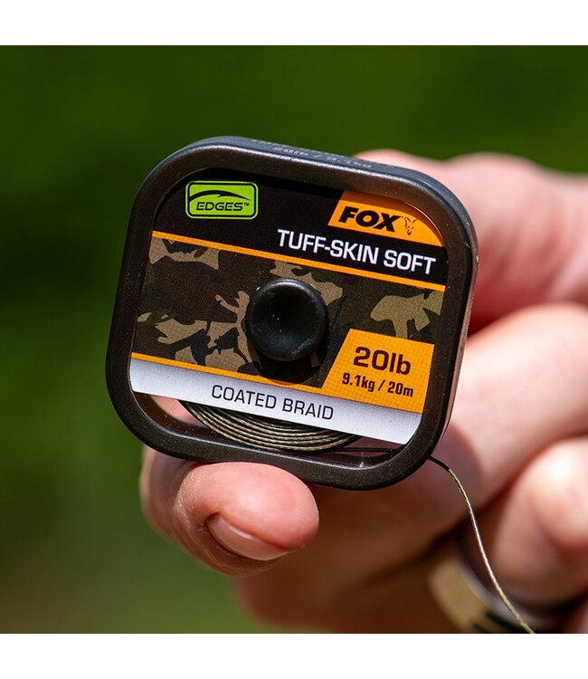 Fox Edges Tuff-Skin Soft 20m – Matériau gainé coulant pour montages carpe