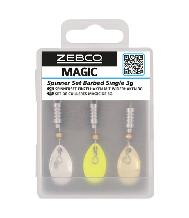 Zebco Magic Spinner Set 3g Mixed – 3 Inline Spinners met Enkelhaak