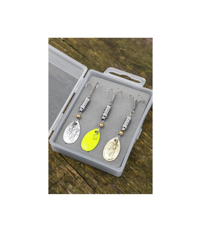 Zebco Magic Spinner Set 3g – 3 Inline Spinners met Dreg