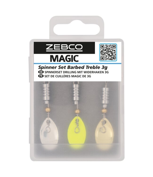 Zebco Magic Spinner Set 3g – 3 Inline Spinners met Dreg