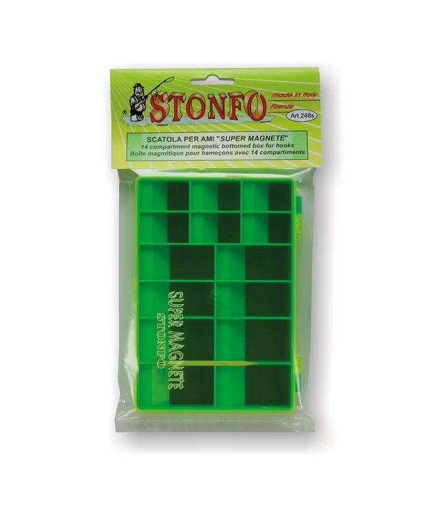 Stonfo Super Magnetic Box 248S – Boîte magnétique à hameçons, 14 compartiments