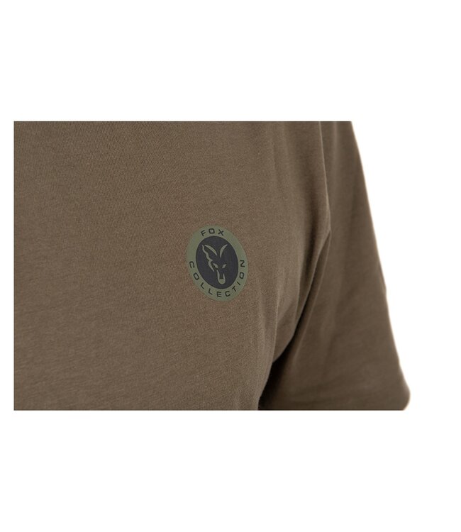 Fox Collection T Green – Groen gemêleerd T-shirt met zwart Fox-logo