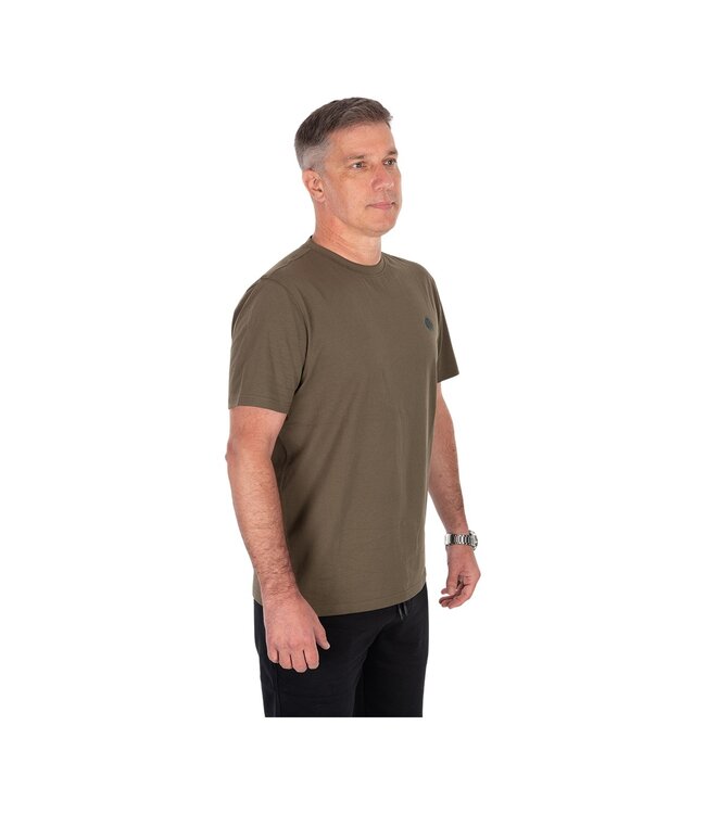 Fox Collection T Green – Groen gemêleerd T-shirt met zwart Fox-logo