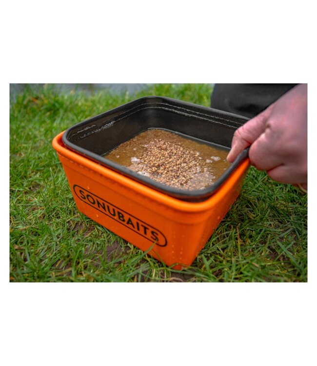 Sonubaits EVA Bait Tub & Strainer Set – Bac à appâts en EVA avec passoire