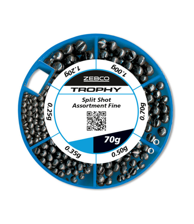 Zebco Trophy Split Shot Assortment Fine 100g – Fijn loodassortiment van 0,25 tot 1,20 g