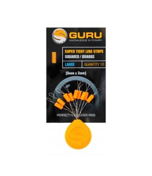 Guru Super Tight Line Stops Squared Orange – Vierkante Lijnstoppers voor Jigga & Waggler