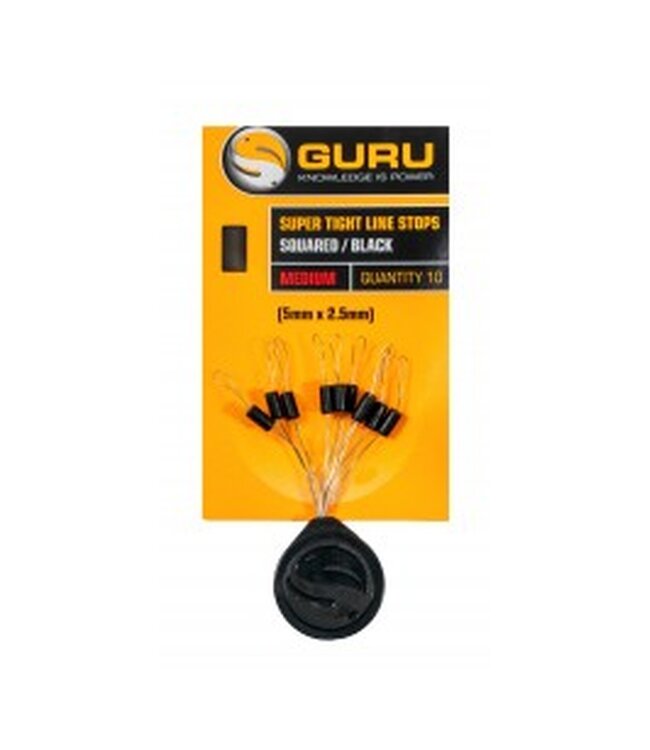 Guru Super Tight Line Stops Squared Black – Stoppeurs Carrés pour Waggler & Feeder