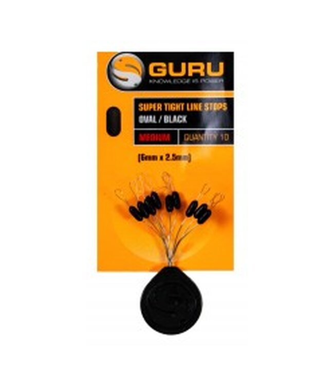 Guru Super Tight Line Stops Oval Black – Ovale Lijnstoppers voor Waggler & Feeder