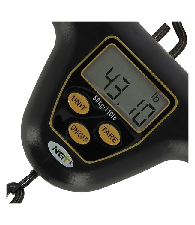 NGT XPR Digital Scales 110lb / 50kg – Digitale Visweegschaal met Meetlint & Etui