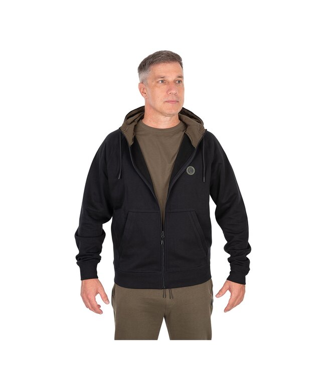 Fox Collection Zipped Hoody Black – Kapuzenpullover mit Reißverschluss