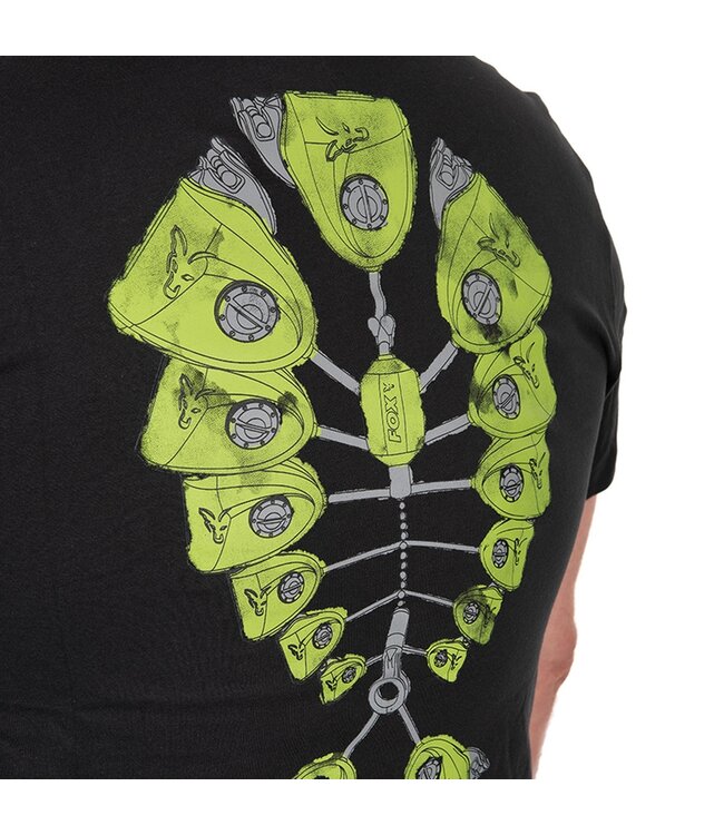 Fox Green Indicator T-Shirt – T-Shirt Noir avec Motif Poisson Vert