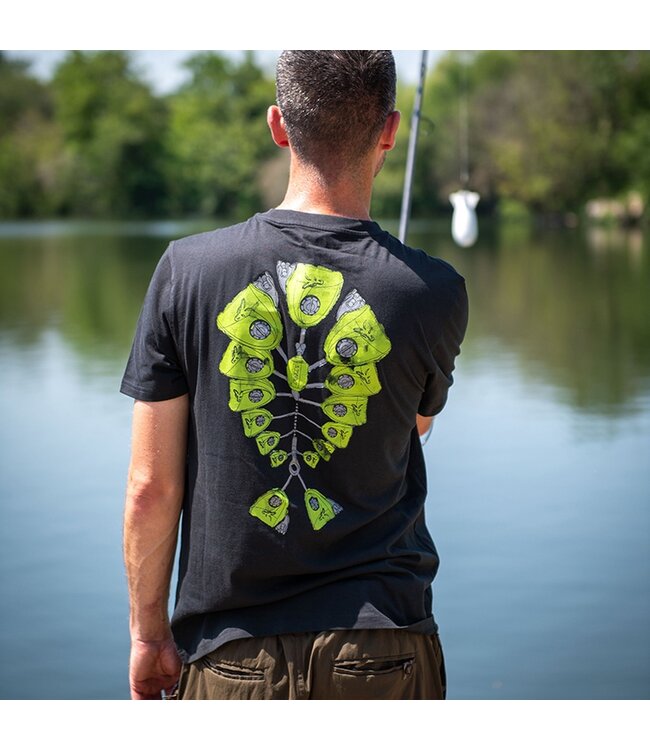 Fox Green Indicator T-Shirt – Zwart Shirt met Groene Visprint