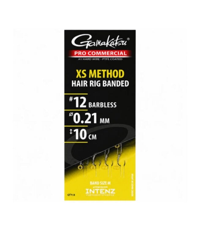 Gamakatsu XS Method Hair Rig Banded 10cm – Method Onderlijn met Bait Band