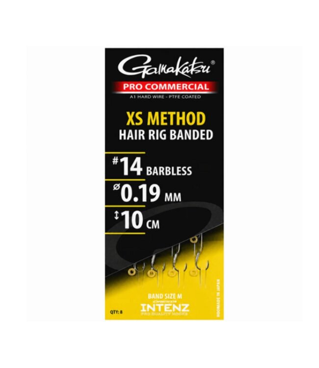 Gamakatsu XS Method Hair Rig Banded 10cm – Method Onderlijn met Bait Band