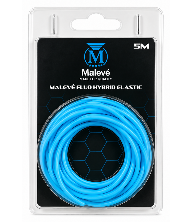 Malevé Soft Fluo Hybrid Elastic 5m – Soepel Hybride Elastiek voor Commercials, F1 & Karper – 1.2 tot 2.8mm