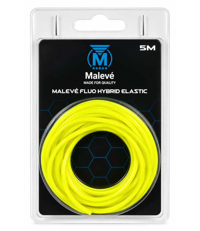 Malevé Soft Fluo Hybrid Elastic 5m – Soepel Hybride Elastiek voor Commercials, F1 & Karper – 1.2 tot 2.8mm