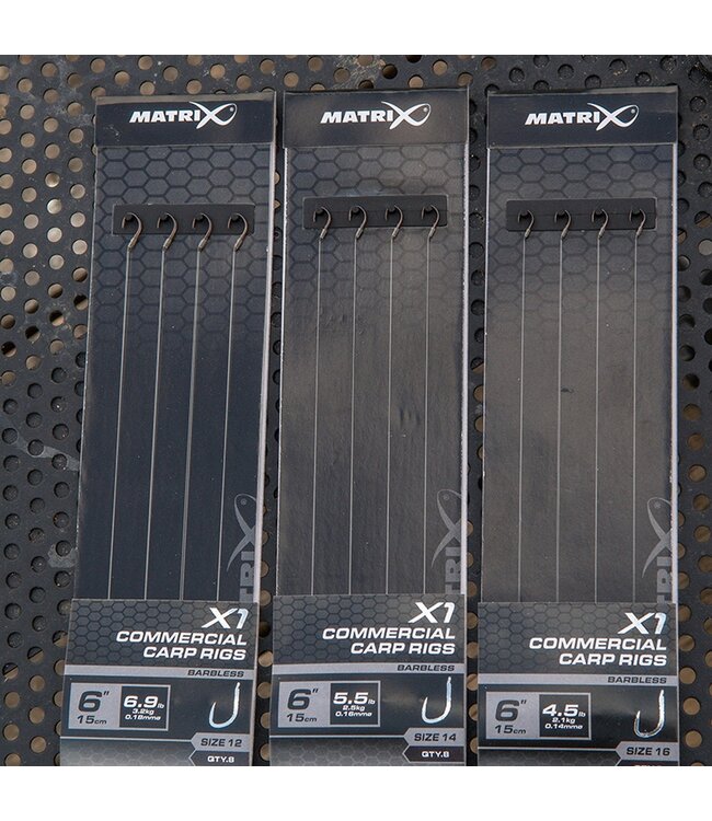 Matrix X1 Commercial Carp Rigs 15cm Sans Ardillon – Bas de Ligne Carpe Montés 8pcs