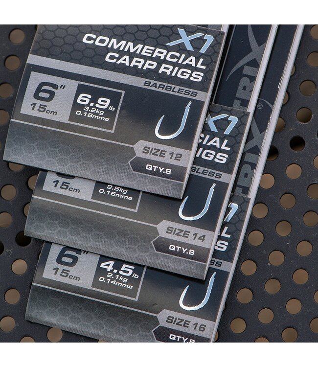 Matrix X1 Commercial Carp Rigs 15cm Sans Ardillon – Bas de Ligne Carpe Montés 8pcs