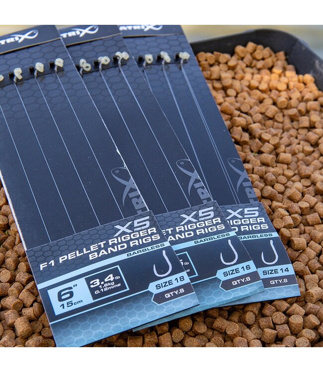 Matrix X5 F1 Pellet Rigger 15cm Band Rig – Bas de Ligne pour Pellets 8pcs