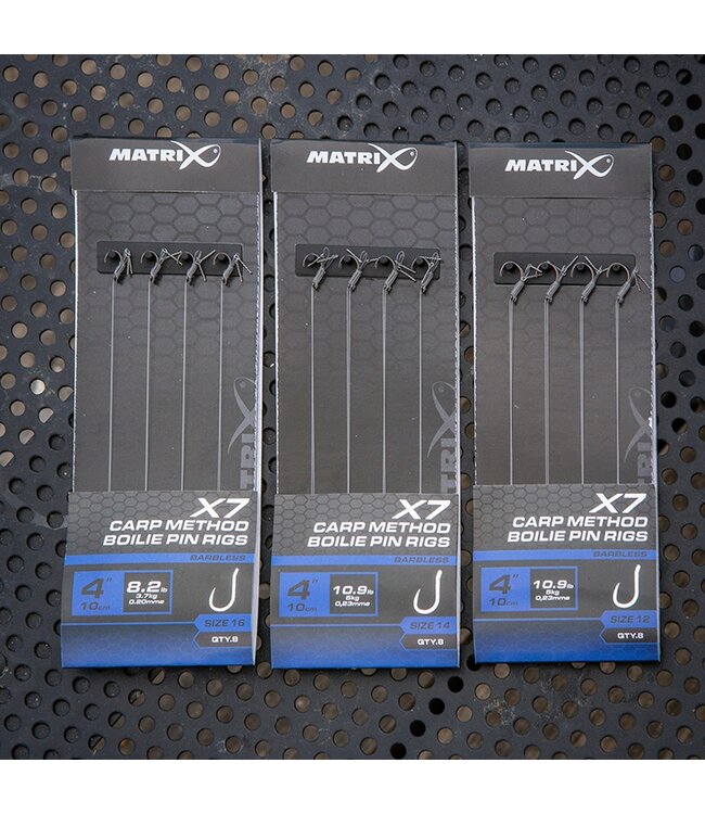 Matrix X7 Carp Method 10cm Boilie Pin Rig – Bas de Ligne Method Feeder 8pcs