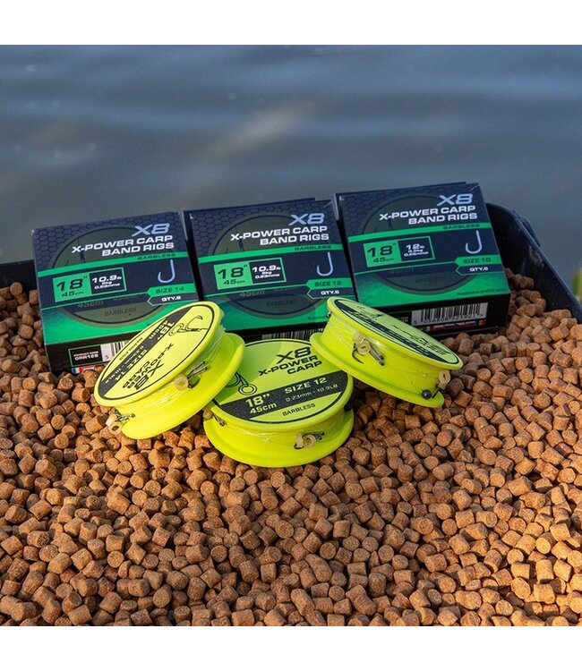 Matrix X8 X-Power Carp 45cm Band Rig – Bas de Ligne Carpe Renforcé 8pcs