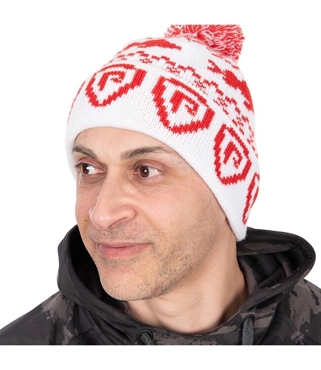 Fox Rage Christmas Bobble Hat – Warme Kerstmuts met Pompon voor Vissers