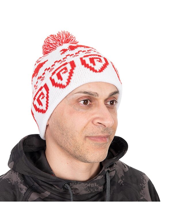 Fox Rage Christmas Bobble Hat – Warme Kerstmuts met Pompon voor Vissers