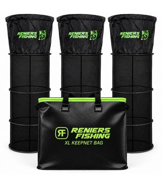 Reniers Fishing Set mit 3 Karpfenfreundlichen Setzkeschern (2,50 m) + EVA-Tasche