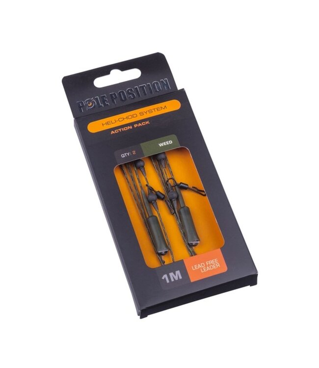 Pole Position Heli-Chod Action Pack 45LB Weed – 1m karperleaders, 3 stuks