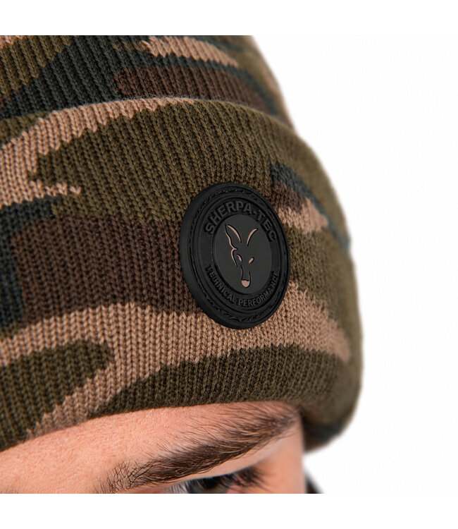 Fox Camo Sherpa Tec Beanie Warme Wintermütze mit Sherpafleece