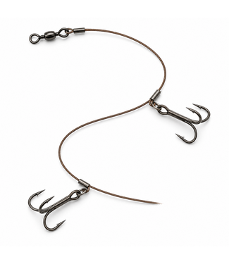 Albatros 1x7 Blood Wire Dead Bait 2-Hook 30lb - 50cm - Trebles 2x Haak 4 (1 pc)