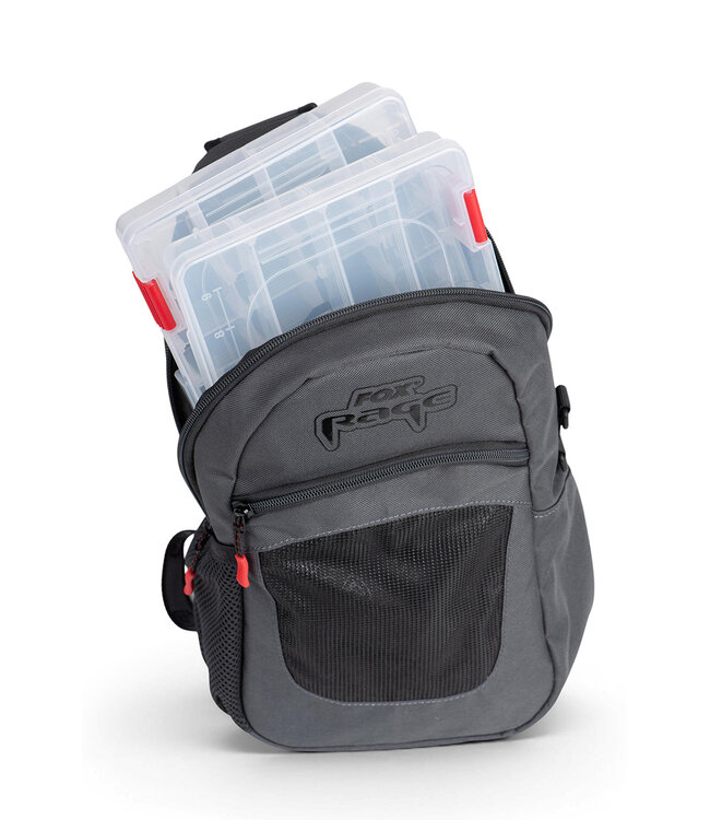 Fox Rage Single Strap Rucksack – Kompakte Schultertasche mit 2 Tackleboxen