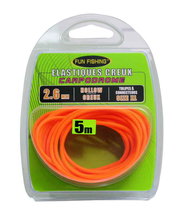Fun Fishing Élastique Creux 5m – Élastique Double Paroi pour Carpe de 2.4mm à 3.2mm