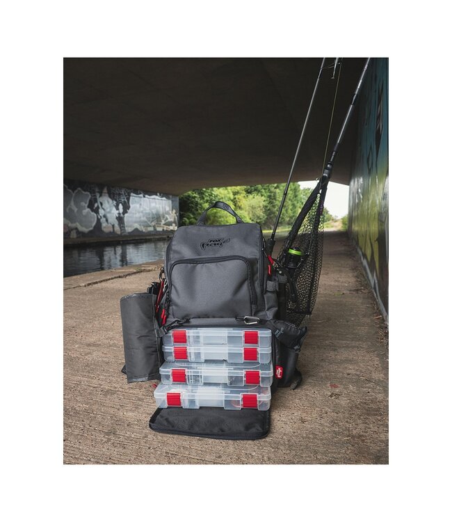 Fox Rage Rucksack – Ruime Roofvisrugzak met 4 Tackleboxen en 2 Hengelhouders