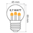 Lichterkette Glühbirne mit kurzen Stöckchen - 0,7 Watt LED