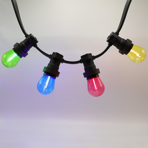 Illu Lichterkette, 4 farbige LED Filament Glühlampen