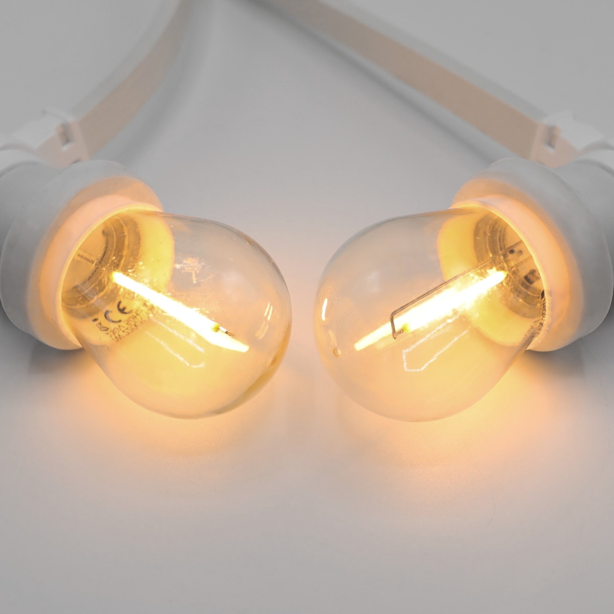 Illu Lichterkette, weißes Glühlampe, Kabel, 10-50 LED Filament Watt 1